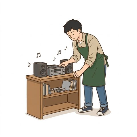 音楽をかける